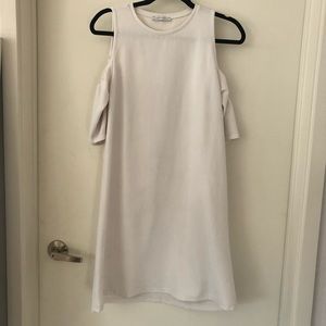 Zara white cold shoulder dress